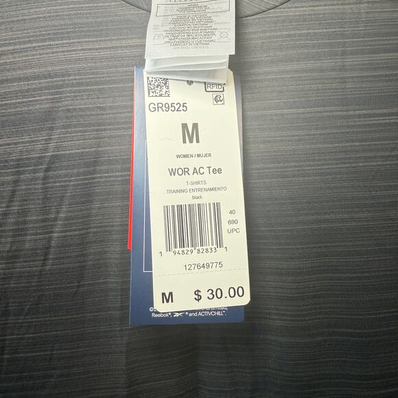 Reebok Women's Workout Ready Activchill Tee T-shirt Black Size Medium NWT - Picture 3 of 6